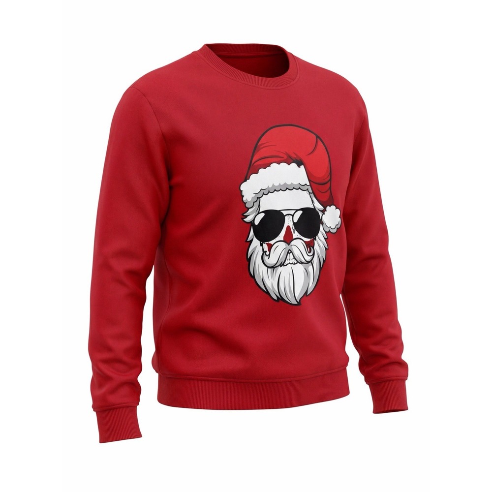 Ugly Christmas Sweater Skull With Santa Hat Mens Womens Xl